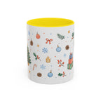 Christmas Mug | Watercolor Tree Gifts Wreath Holiday Cup | Accent Coffee Mug 11oz 15oz