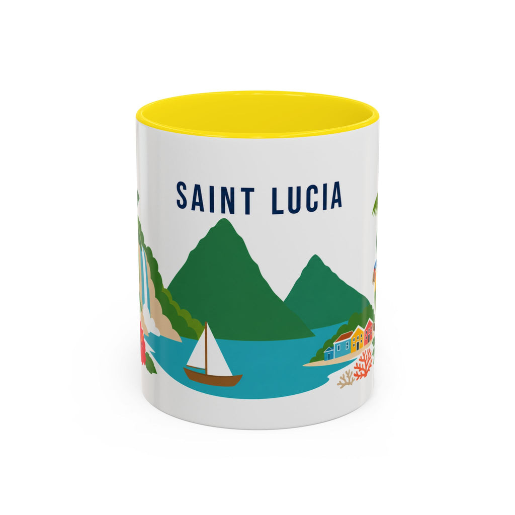 Saint Lucia Coffee Mug | Travel Souvenir Accent Mug | Country Gift Ceramic Cup 11oz 15oz