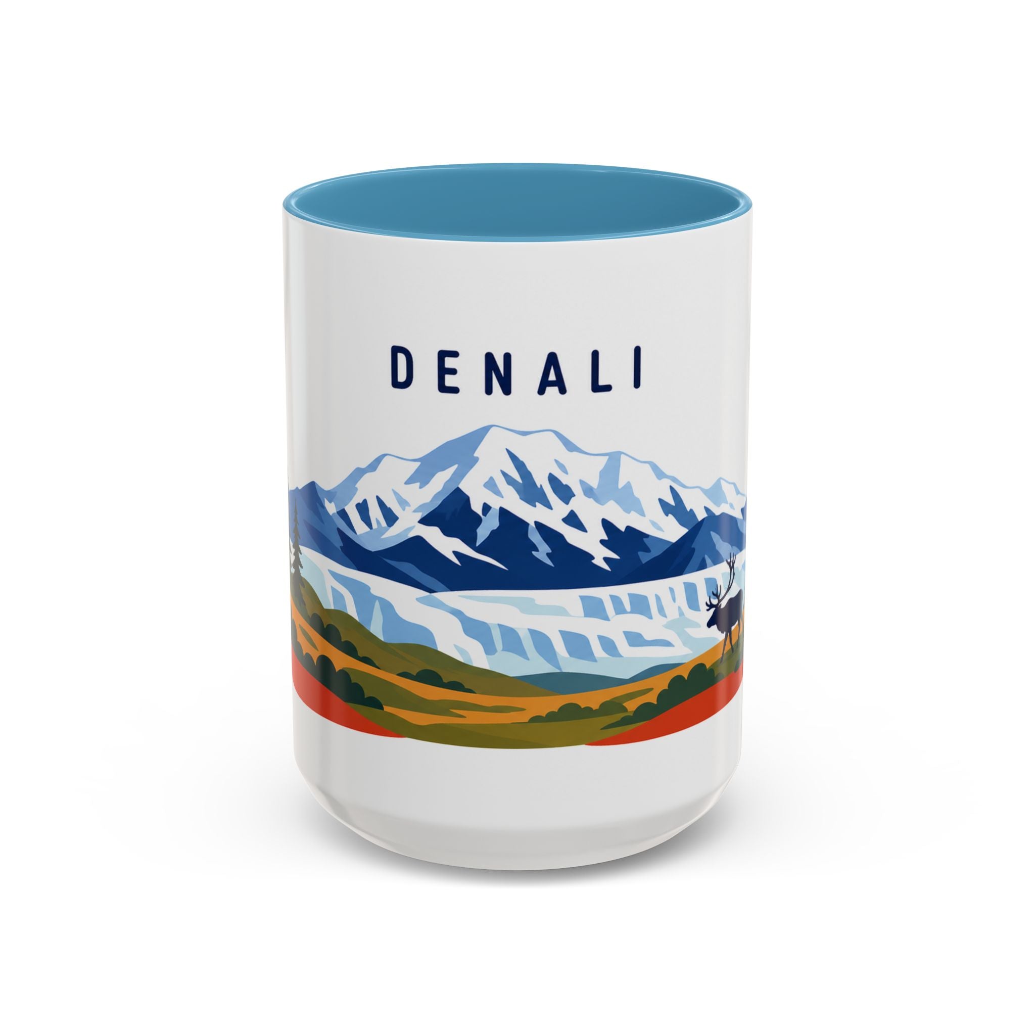 Denali Coffee Mug | Travel Destination Souvenir Gift | Accent Color Ceramic 11oz 15oz