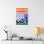 Niagara Falls Canada Framed Poster | Vintage Travel Wall Art | Black Walnut White Frame | 16x24 20x30