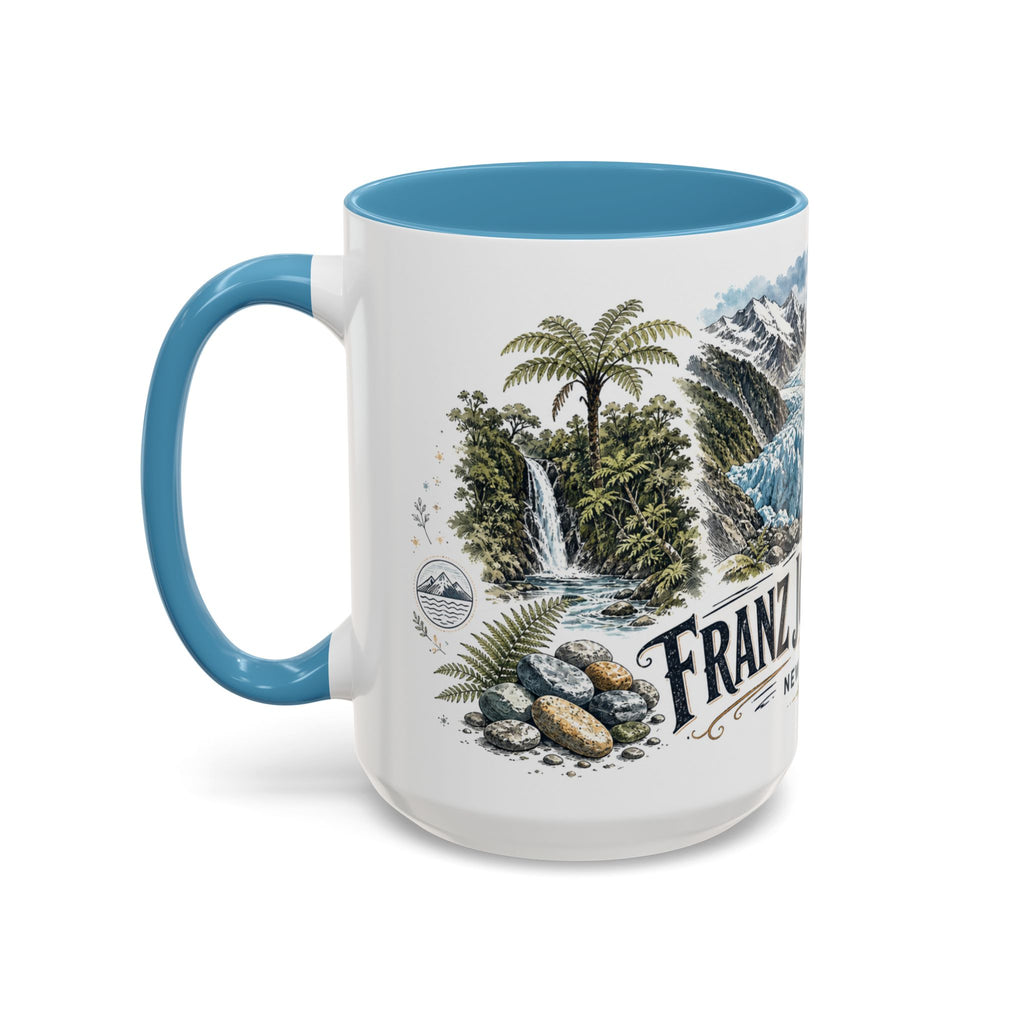 Franz Josef Glacier Mug, New Zealand Travel Souvenir, Bucket List Gift, Accent Ceramic Coffee Mug 11oz 15oz