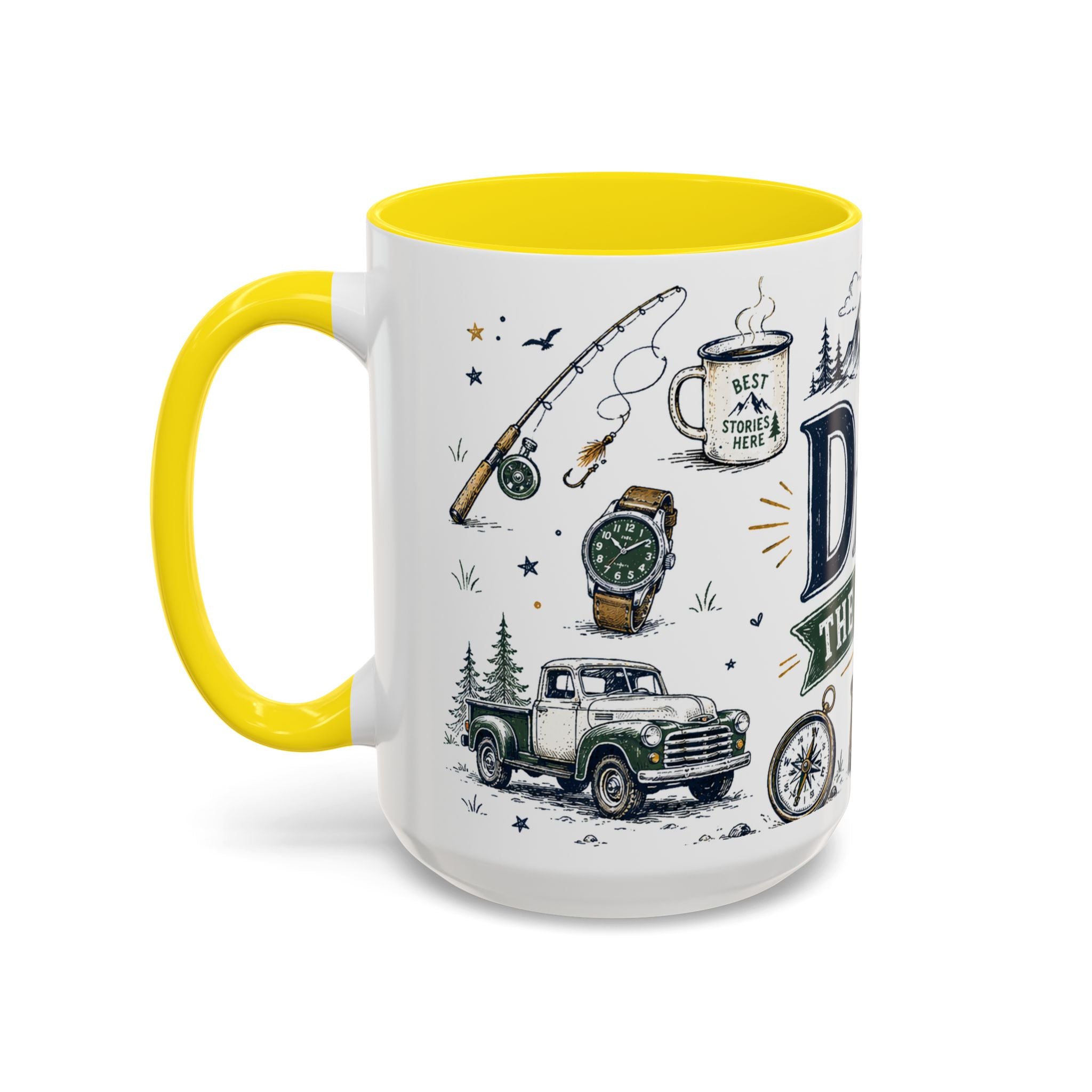 Dad The Legend Coffee Mug | Father's Day Gift for Dad | Accent Color Ceramic 11oz 15oz