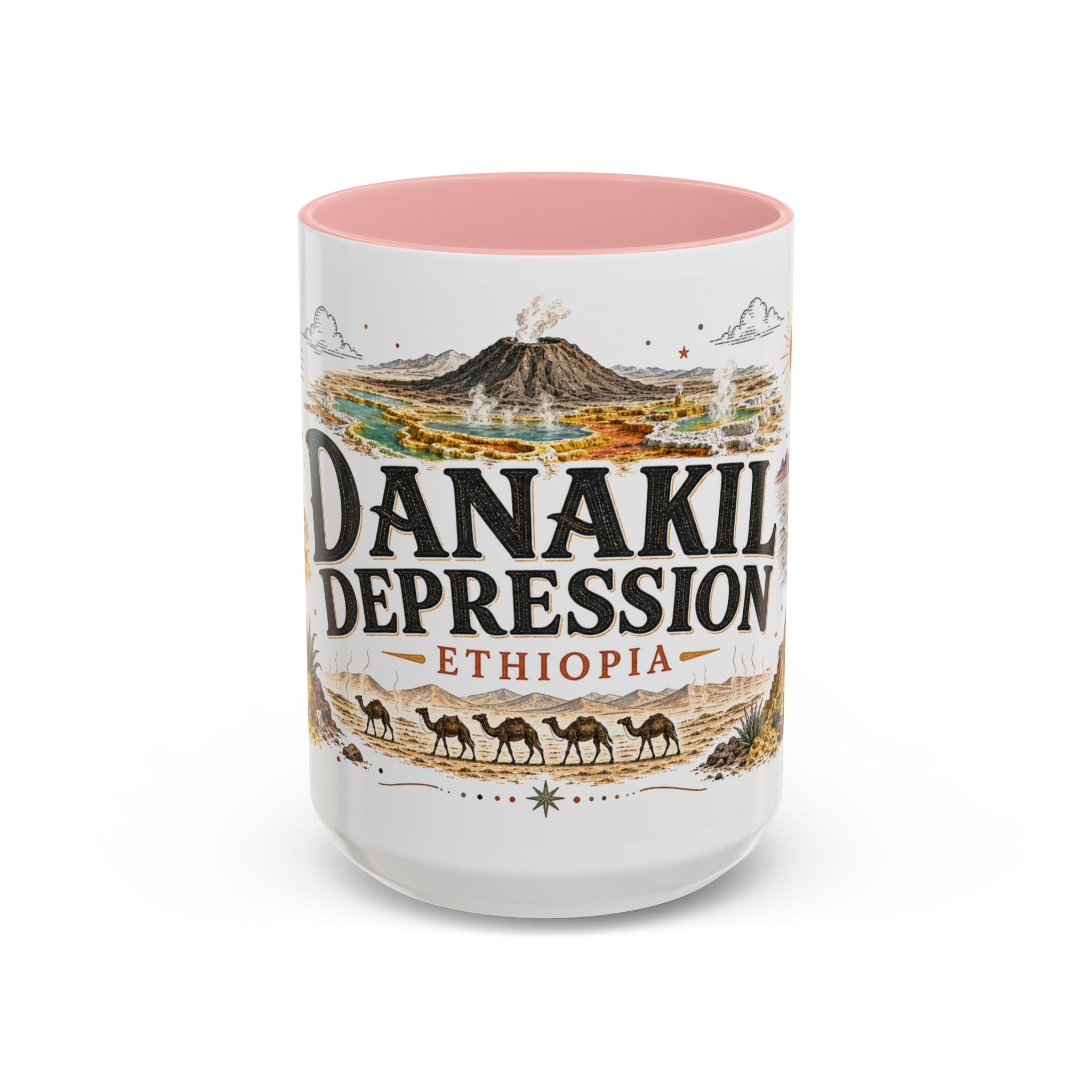 Danakil Depression Mug, Ethiopia Travel Souvenir, Bucket List Gift, Accent Ceramic Coffee Mug 11oz 15oz