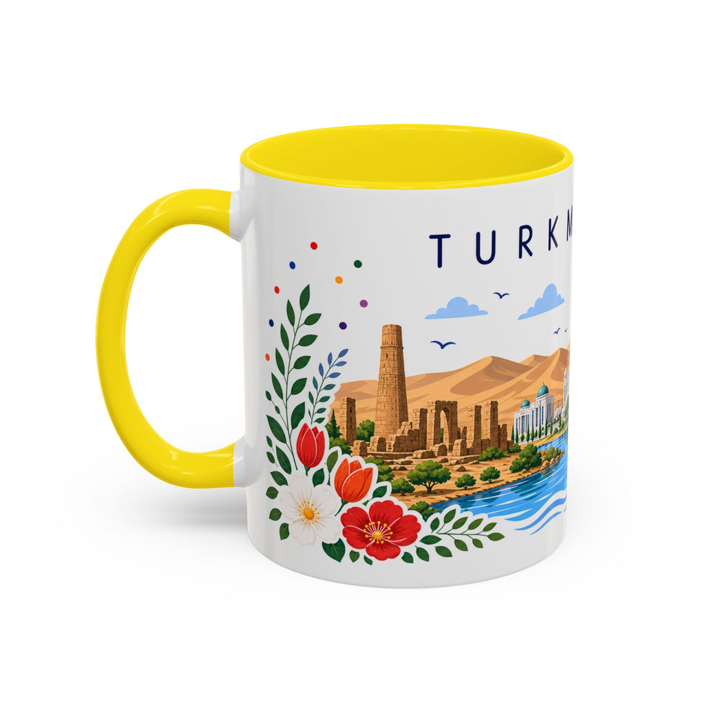 Turkmenistan Coffee Mug | Travel Souvenir Accent Mug | Place Gift Ceramic Cup 11oz 15oz