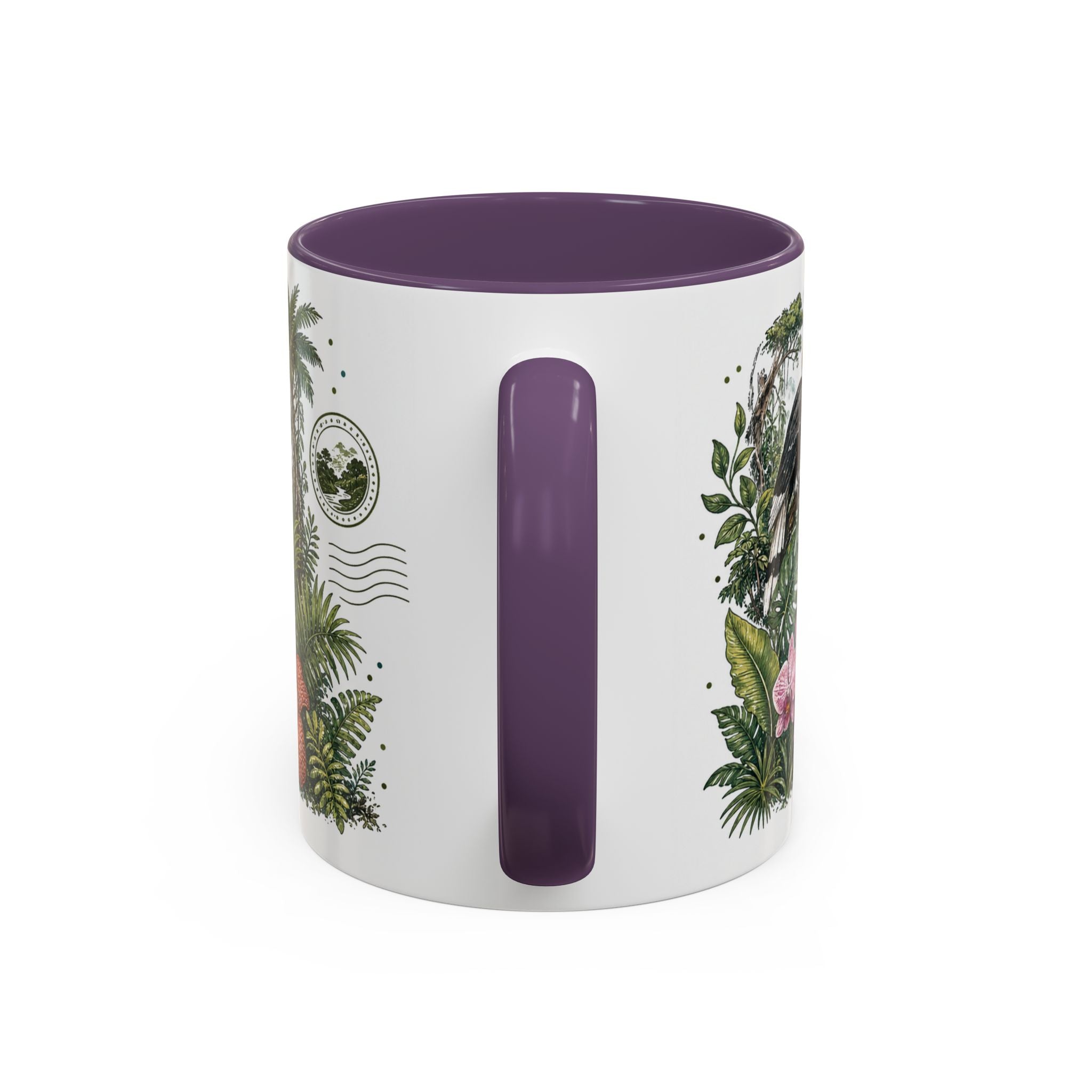 Borneo Rainforest Coffee Mug | Travel Destination Souvenir Gift | Accent Color Ceramic 11oz 15oz