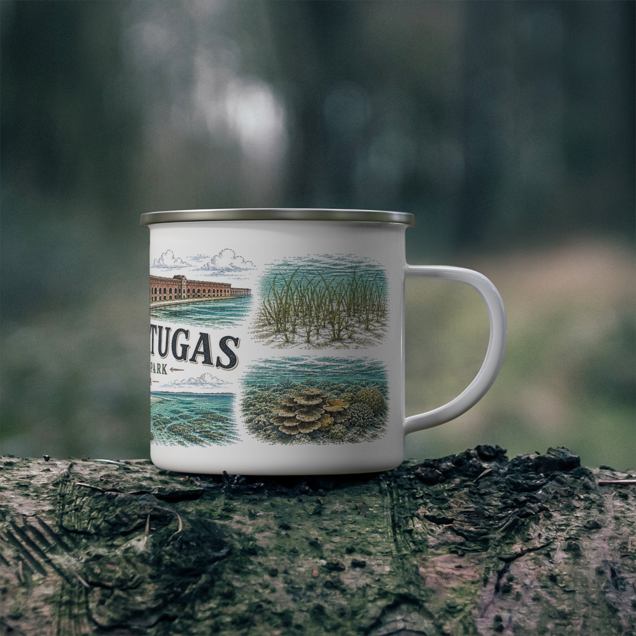 Dry Tortugas National Park Vintage Enamel Camping Mug | 12oz National Park Hiking Gift