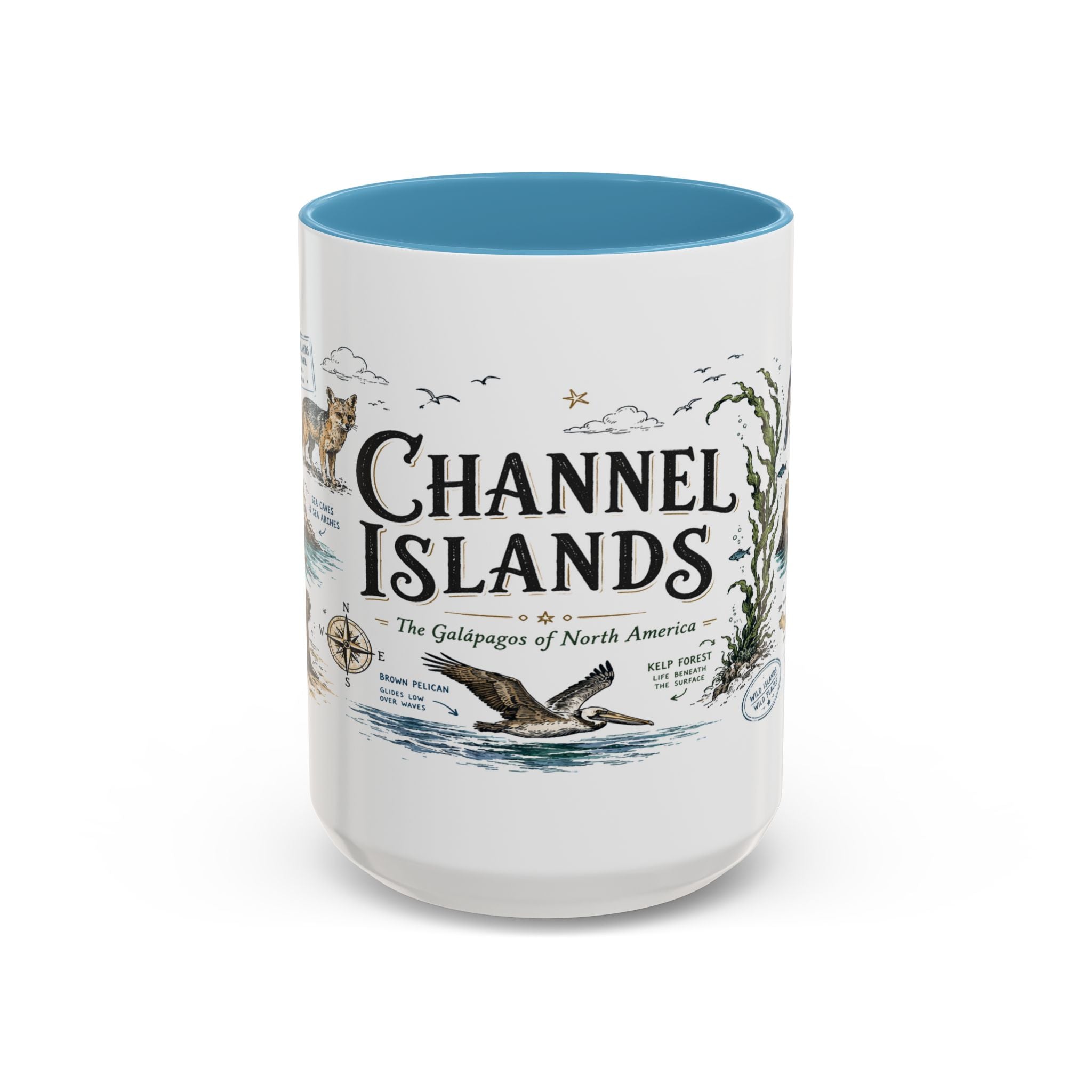 Channel Islands National Park Coffee Mug | California Island Wildlife Marine Gift | Accent Color Ceramic 11oz 15oz