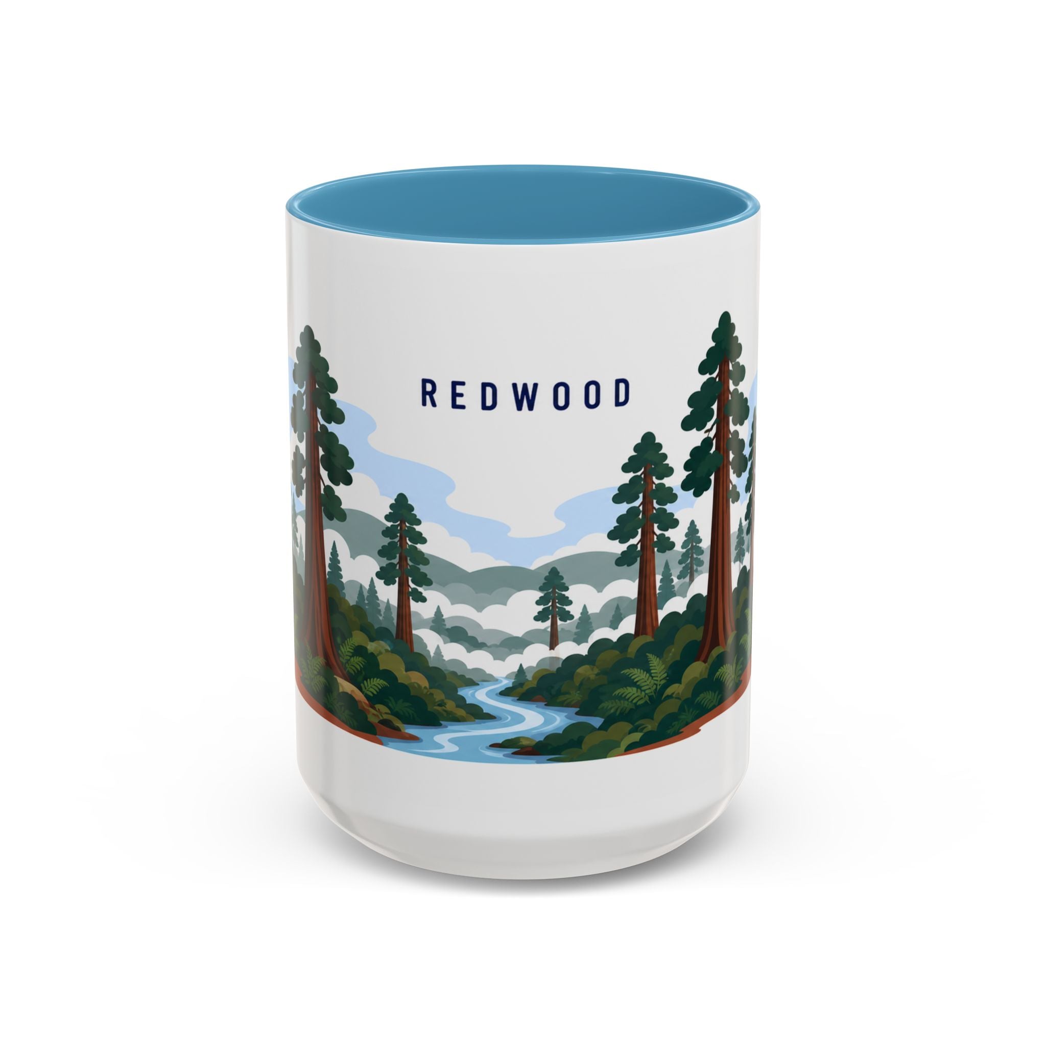 Redwood National Park Coffee Mug | Solid Color Block Park Souvenir | 11oz 15oz Accent Mug