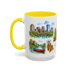 Durham Illustrated Travel Mug | City Souvenir Accent Coffee Mug | 11oz 15oz Ceramic Cup