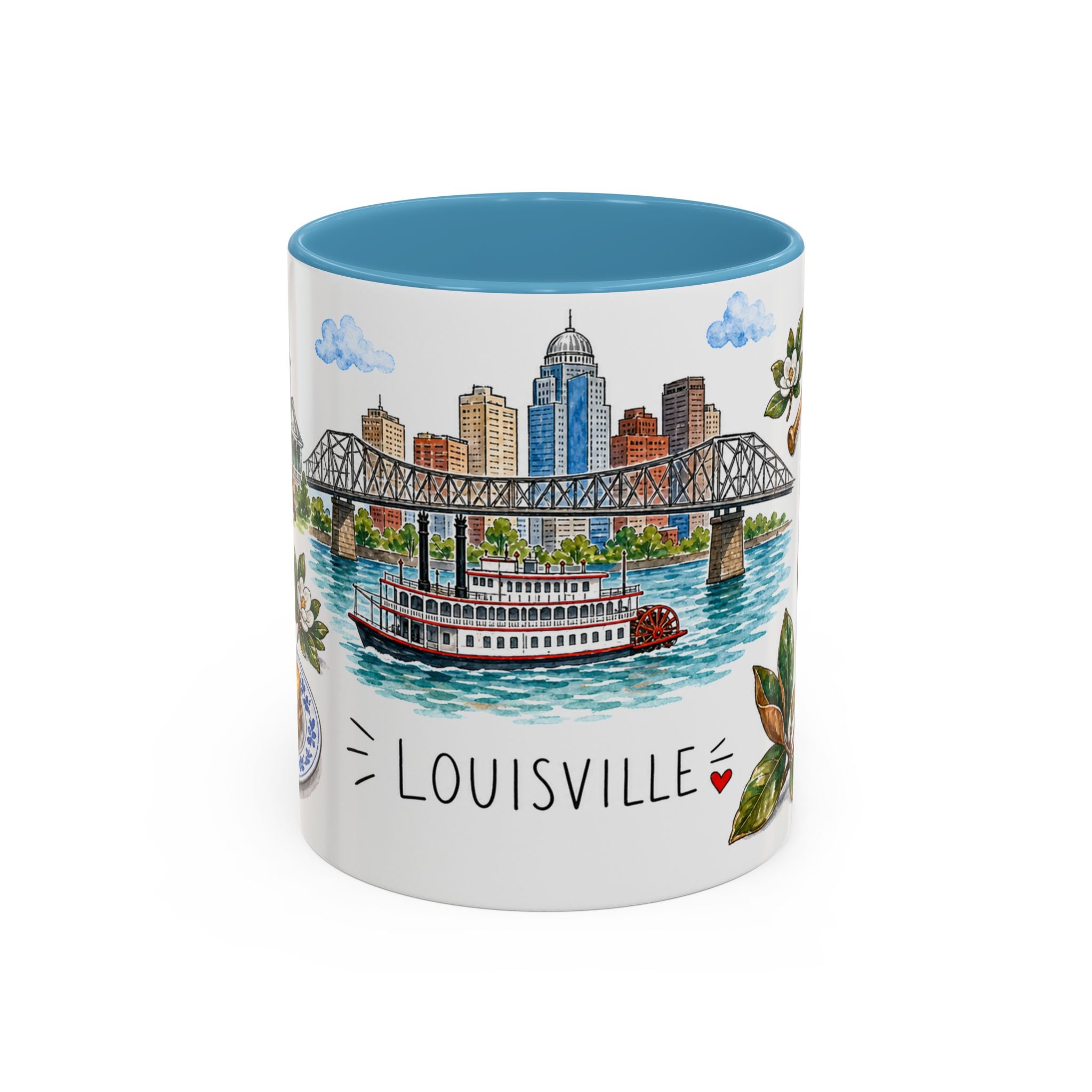 Louisville Illustrated Travel Mug | City Souvenir Accent Coffee Mug | 11oz 15oz Ceramic Cup