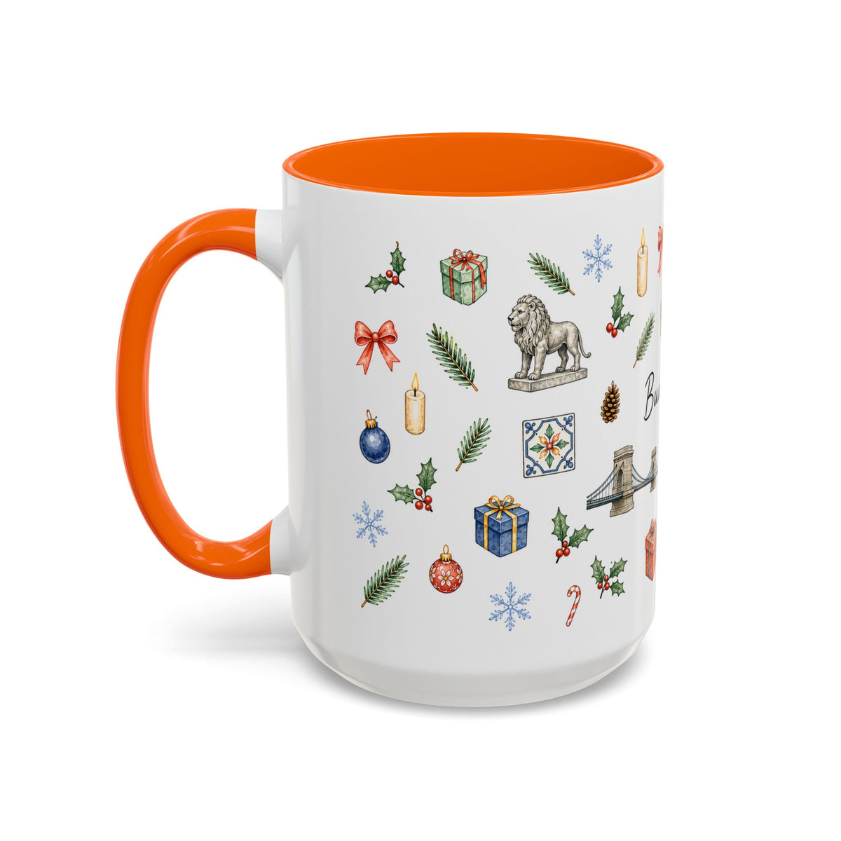Budapest Christmas Mug | Watercolor City Souvenir | Ceramic Coffee Cup (11oz 15oz)
