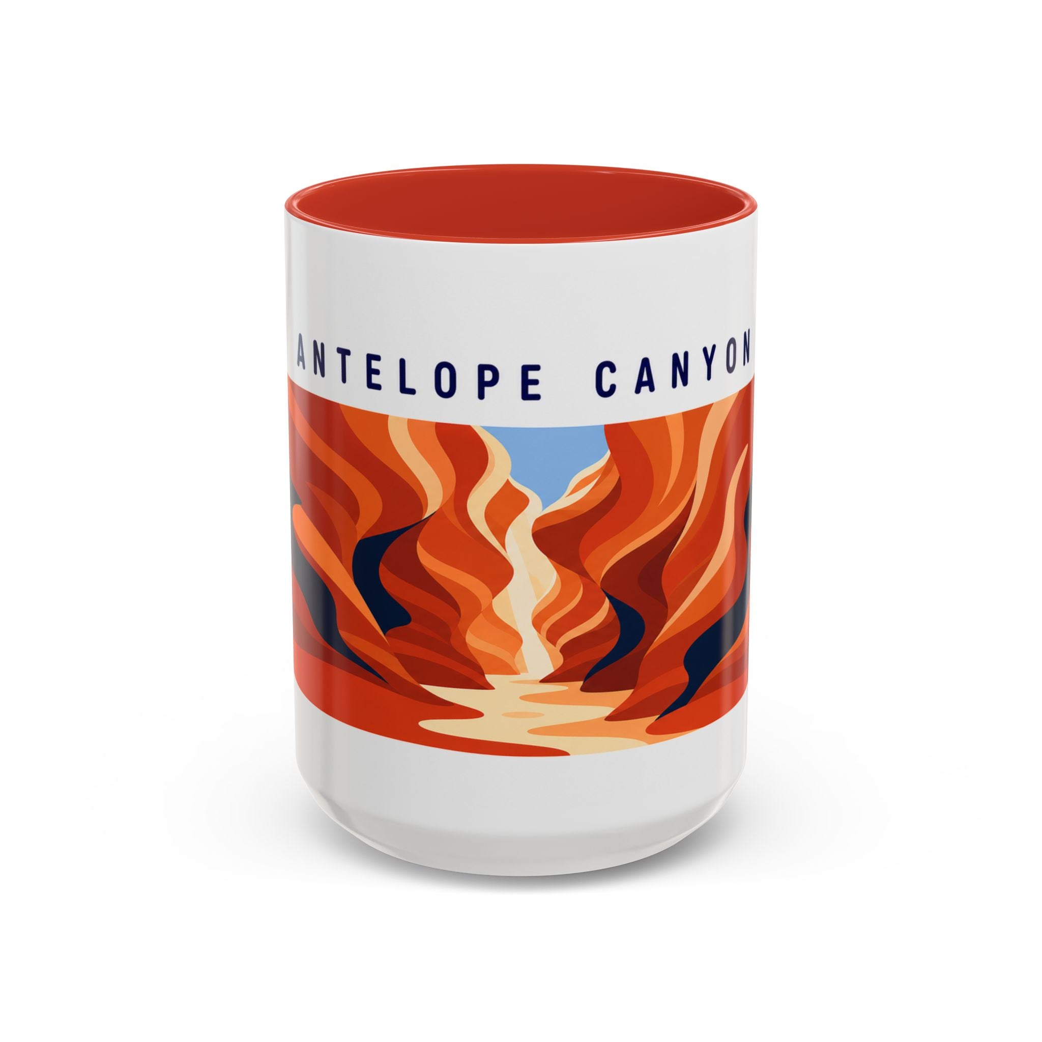 Antelope Canyon Coffee Mug | Travel Destination Souvenir Gift | Accent Color Ceramic 11oz 15oz