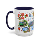Hong Kong Illustrated Travel Mug | City Souvenir Accent Coffee Mug | 11oz 15oz Ceramic Cup