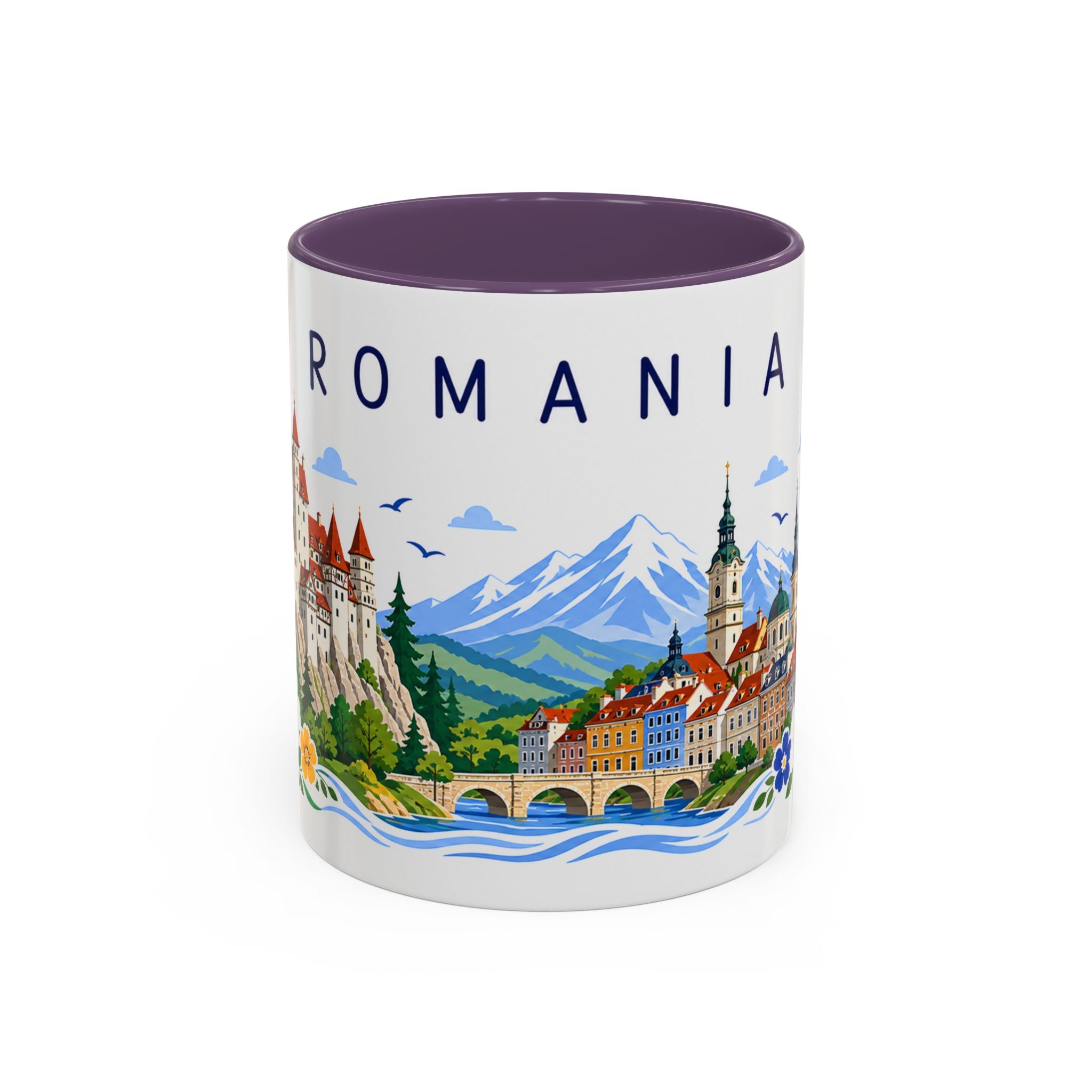 Romania Coffee Mug | Travel Souvenir Accent Mug | Place Gift Ceramic Cup 11oz 15oz