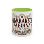 Marrakech Medina Coffee Mug | Travel Destination Souvenir Gift | Accent Color Ceramic 11oz 15oz