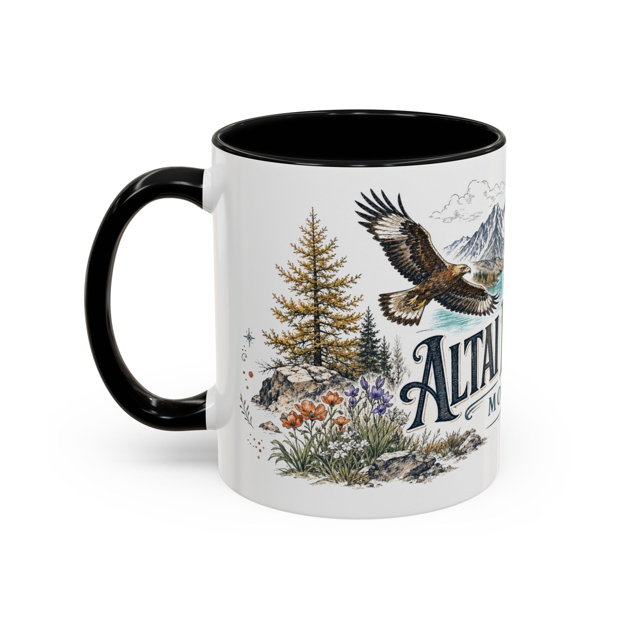 Altai Mountains Mug, Mongolia Travel Souvenir, Bucket List Gift, Accent Ceramic Coffee Mug 11oz 15oz