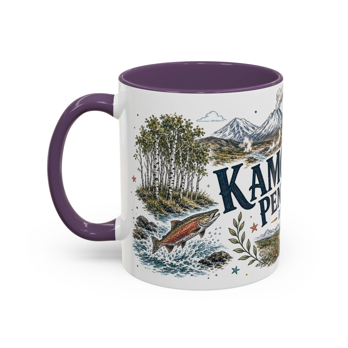 Kamchatka Peninsula Mug, Russia Travel Souvenir, Bucket List Gift, Accent Ceramic Coffee Mug 11oz 15oz
