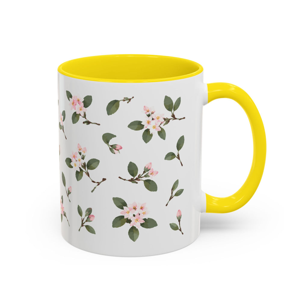 Massachusetts Mayflower Mug, State Flower Floral Coffee Cup, 11oz Botanical Gift