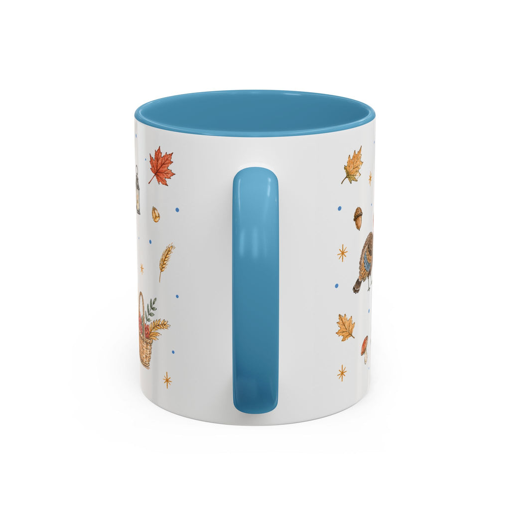 Thanksgiving Turkey Mug | Friendly Woodland Watercolor Gift | Autumn Accent Cup 11oz 15oz