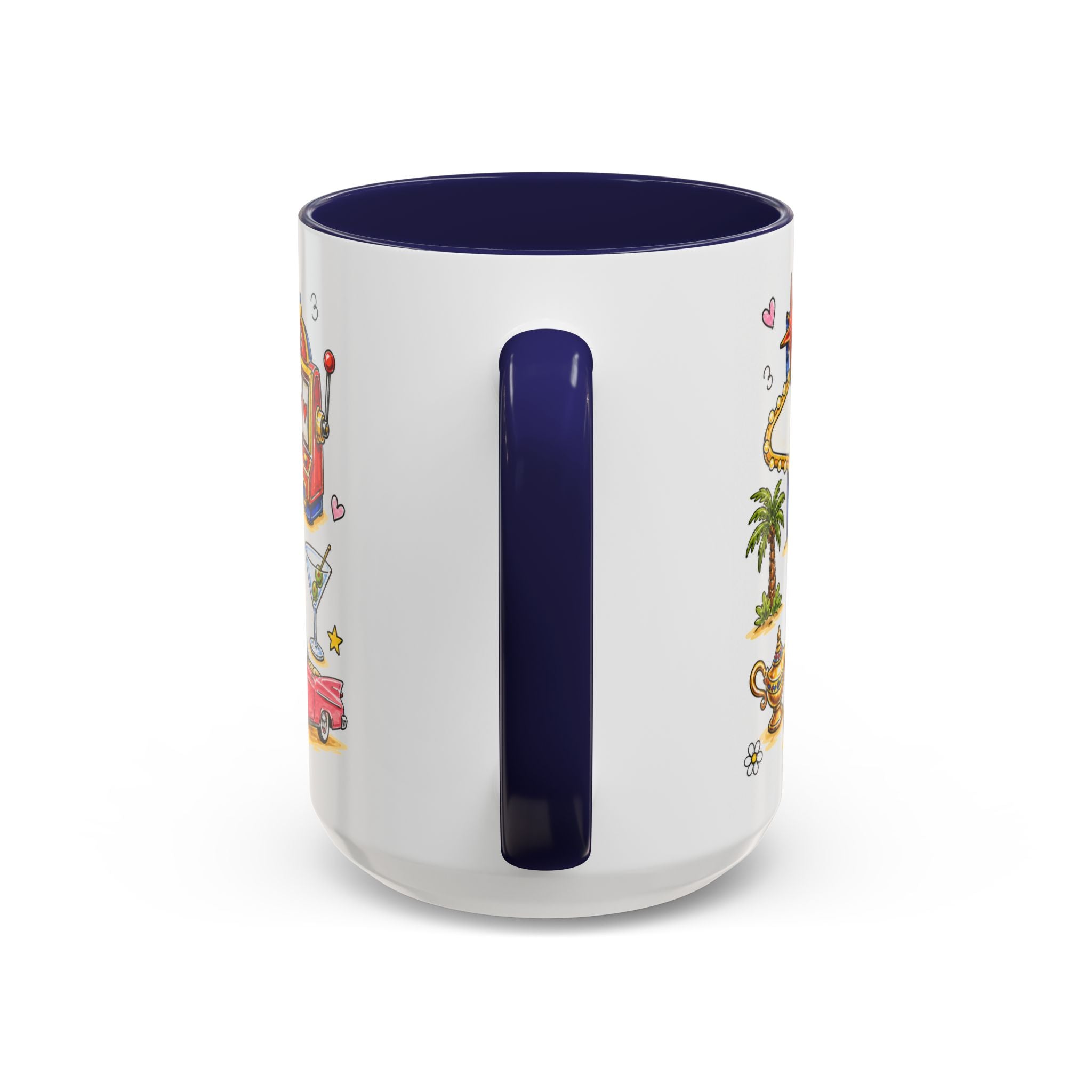 Las Vegas Illustrated Travel Mug | City Souvenir Accent Coffee Mug | 11oz 15oz Ceramic Cup