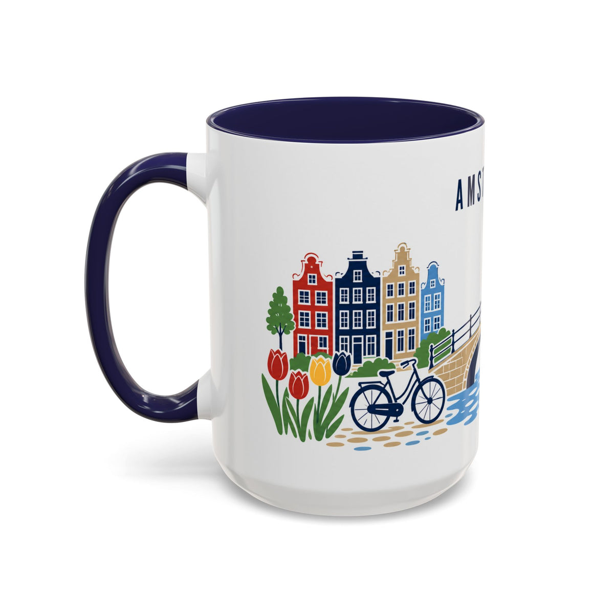 Amsterdam Coffee Mug | Netherlands Travel Souvenir | Porcelain Decal City Gift | 11oz 15oz Accent Mug