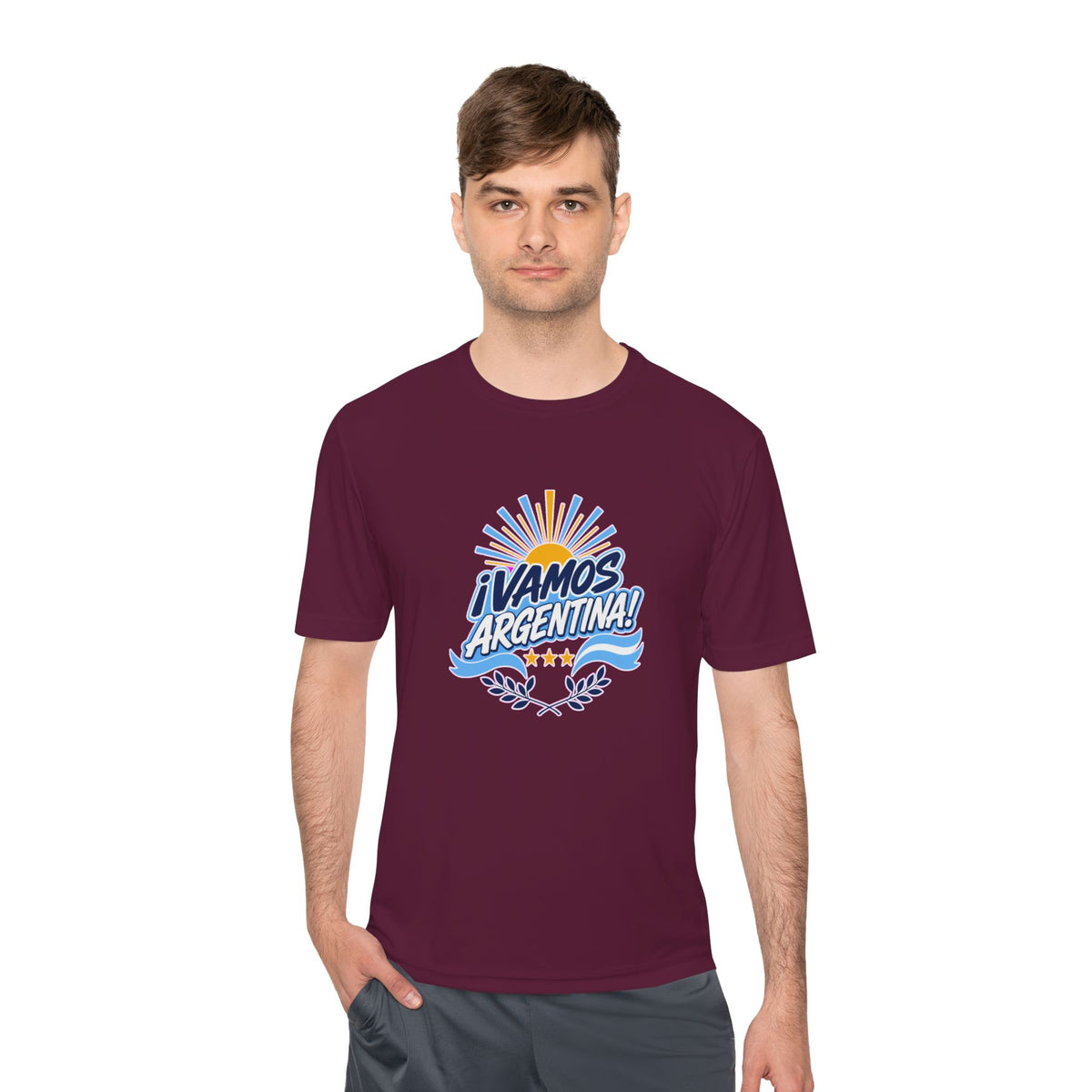 Argentina Soccer T Shirt, ¡Vamos Argentina! Tee, World Football Fan Shirt, Moisture Wicking Sport Tee