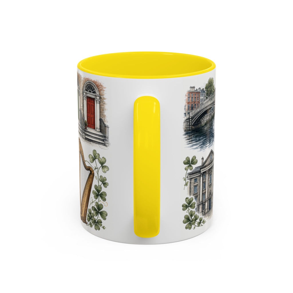 Dublin Coffee Mug | Ireland Travel Souvenir | Vintage Illustrated City Gift | 11 oz 15 oz Accent Mug