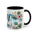 Fiji Coffee Mug | Travel Destination Souvenir Gift | Accent Color Ceramic 11oz 15oz