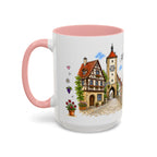 Rothenburg Illustrated Travel Mug | Germany Souvenir Accent Coffee Mug | 11oz 15oz Ceramic Cup