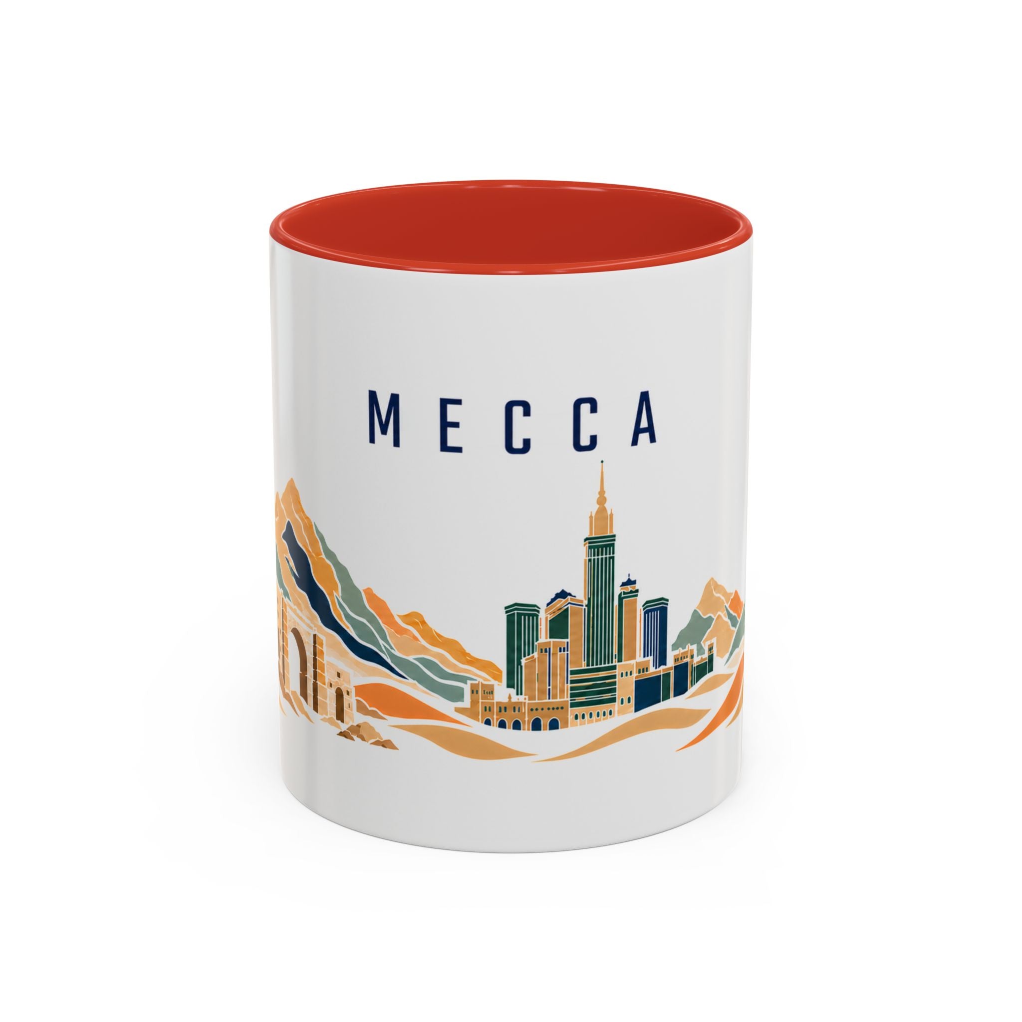 Mecca Coffee Mug | Saudi Arabia Travel Souvenir | Porcelain Decal City Gift | 11oz 15oz Accent Mug