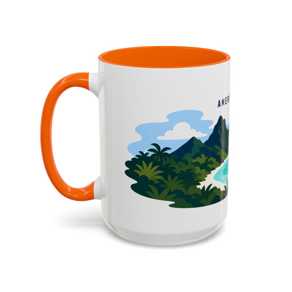 National Park of American Samoa Coffee Mug | Solid Color Block Park Souvenir | 11oz 15oz Accent Mug