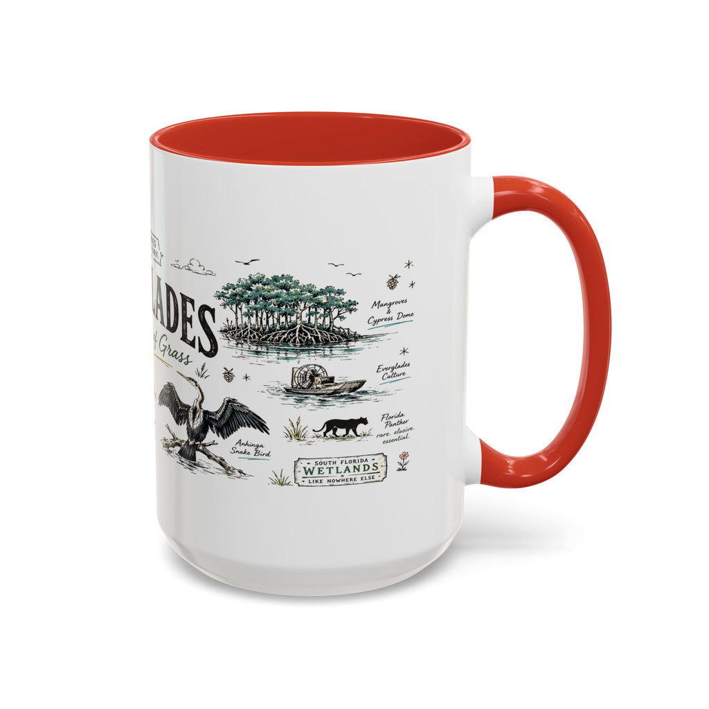 Everglades National Park Coffee Mug | Florida Wetlands Wildlife Kayak Gift | Accent Color Ceramic 11oz 15oz