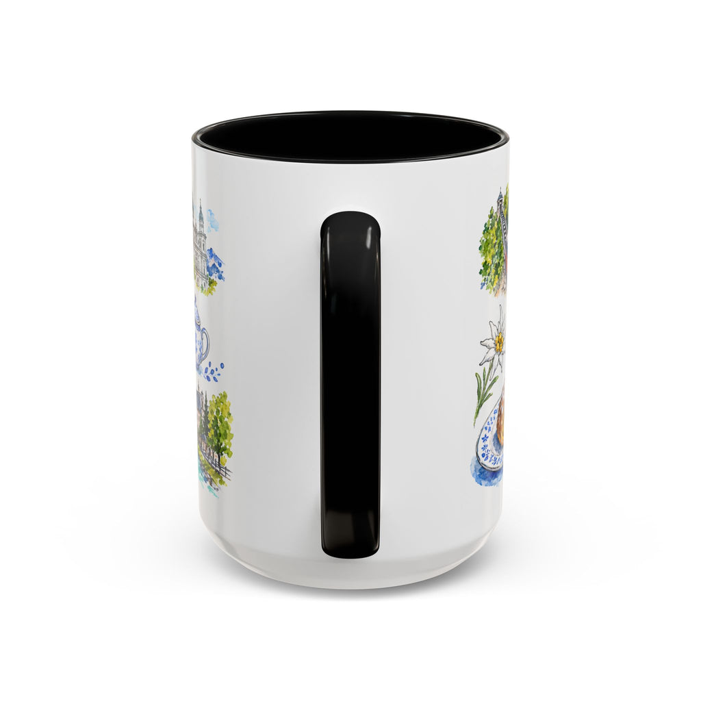 Salzburg Illustrated Travel Mug | City Souvenir Accent Coffee Mug | 11oz 15oz Ceramic Cup