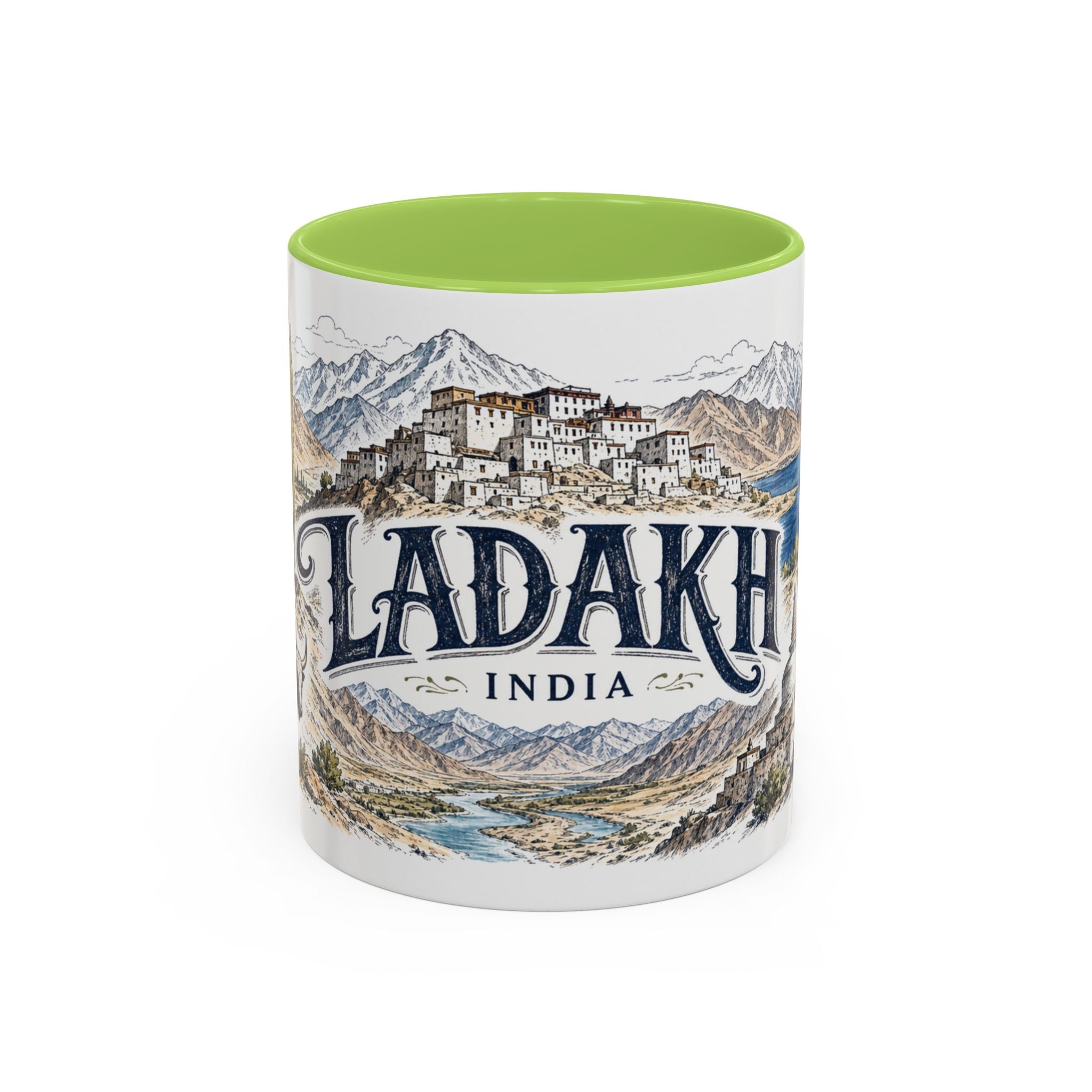 Ladakh Mug, India Travel Souvenir, Bucket List Gift, Accent Ceramic Coffee Mug 11oz 15oz