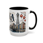 Osaka Coffee Mug | Japan Travel Souvenir | Vintage Illustrated City Gift | 11 oz 15 oz Accent Mug