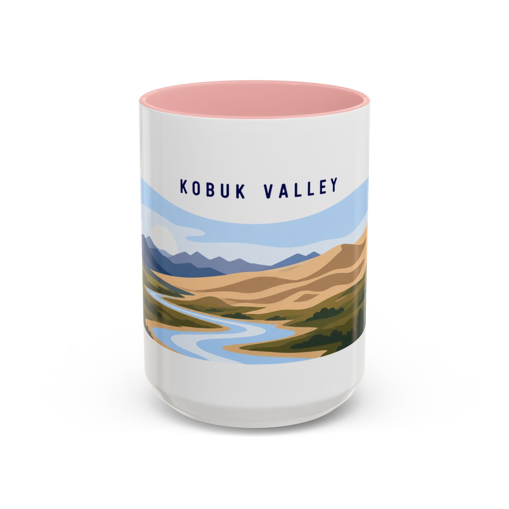 Kobuk Valley National Park Coffee Mug | Solid Color Block Park Souvenir | 11oz 15oz Accent Mug