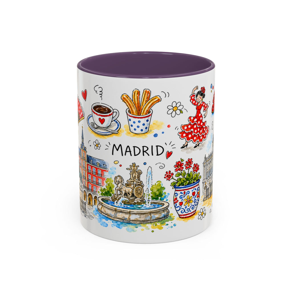 Madrid Travel Mug | European City Souvenir Accent Coffee Mug | 11oz 15oz Ceramic Cup