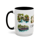San Antonio Illustrated Travel Mug | City Souvenir Accent Coffee Mug | 11oz 15oz Ceramic Cup