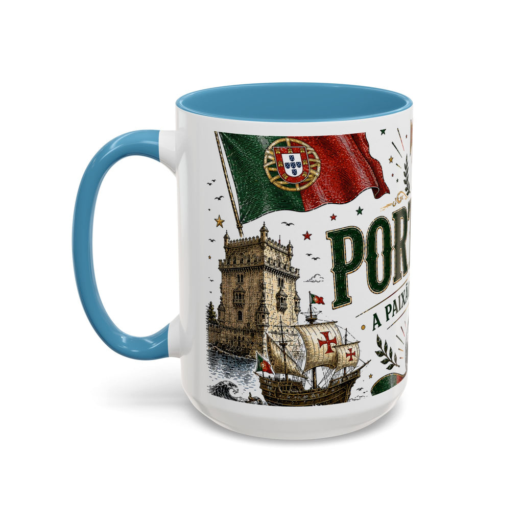 Portugal Soccer Coffee Mug | World Cup Fan Gift | Accent Color Ceramic 11oz 15oz Match Day Cup