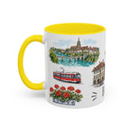 Bern Illustrated Travel Mug | City Souvenir Accent Coffee Mug | 11oz 15oz Ceramic Cup