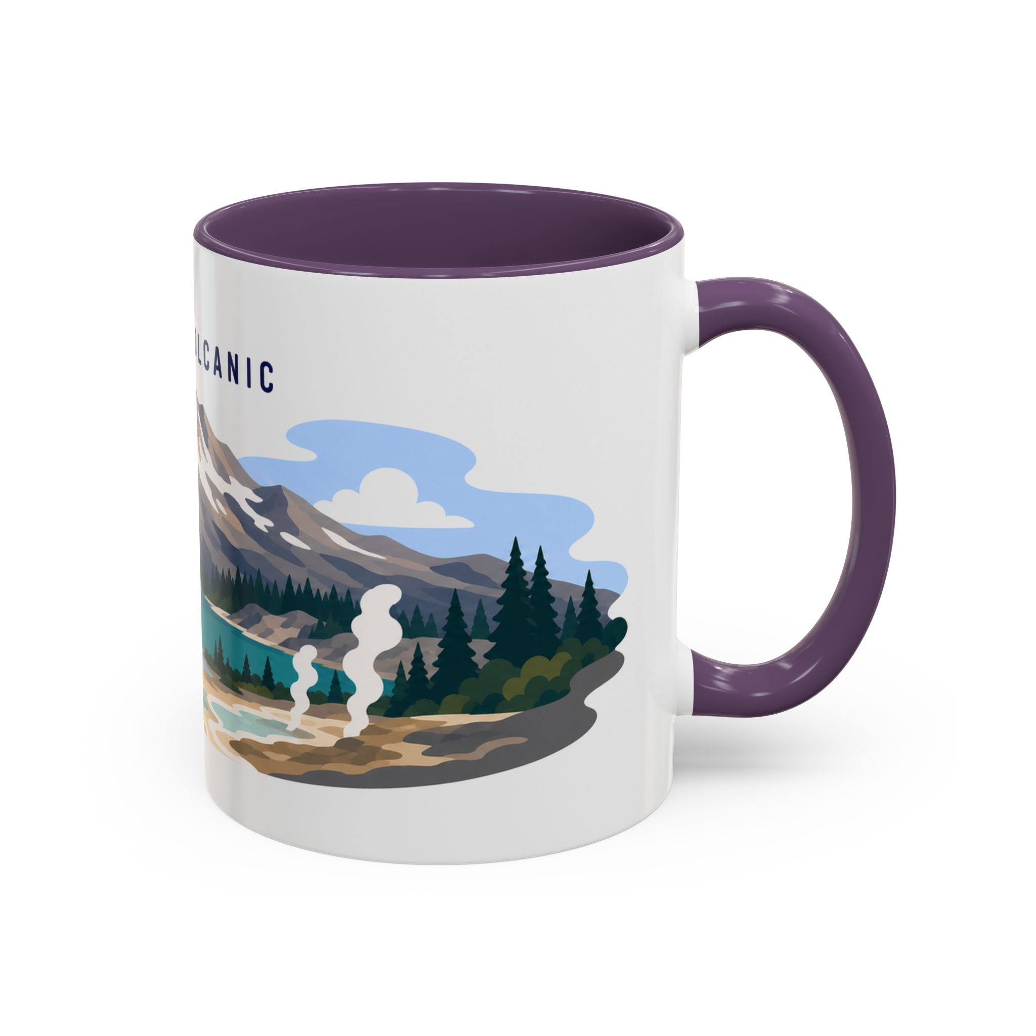 Lassen Volcanic National Park Coffee Mug | Solid Color Block Park Souvenir | 11oz 15oz Accent Mug