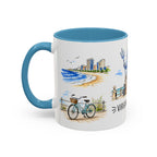 Virginia Beach Illustrated Travel Mug | City Souvenir Accent Coffee Mug | 11oz 15oz Ceramic Cup