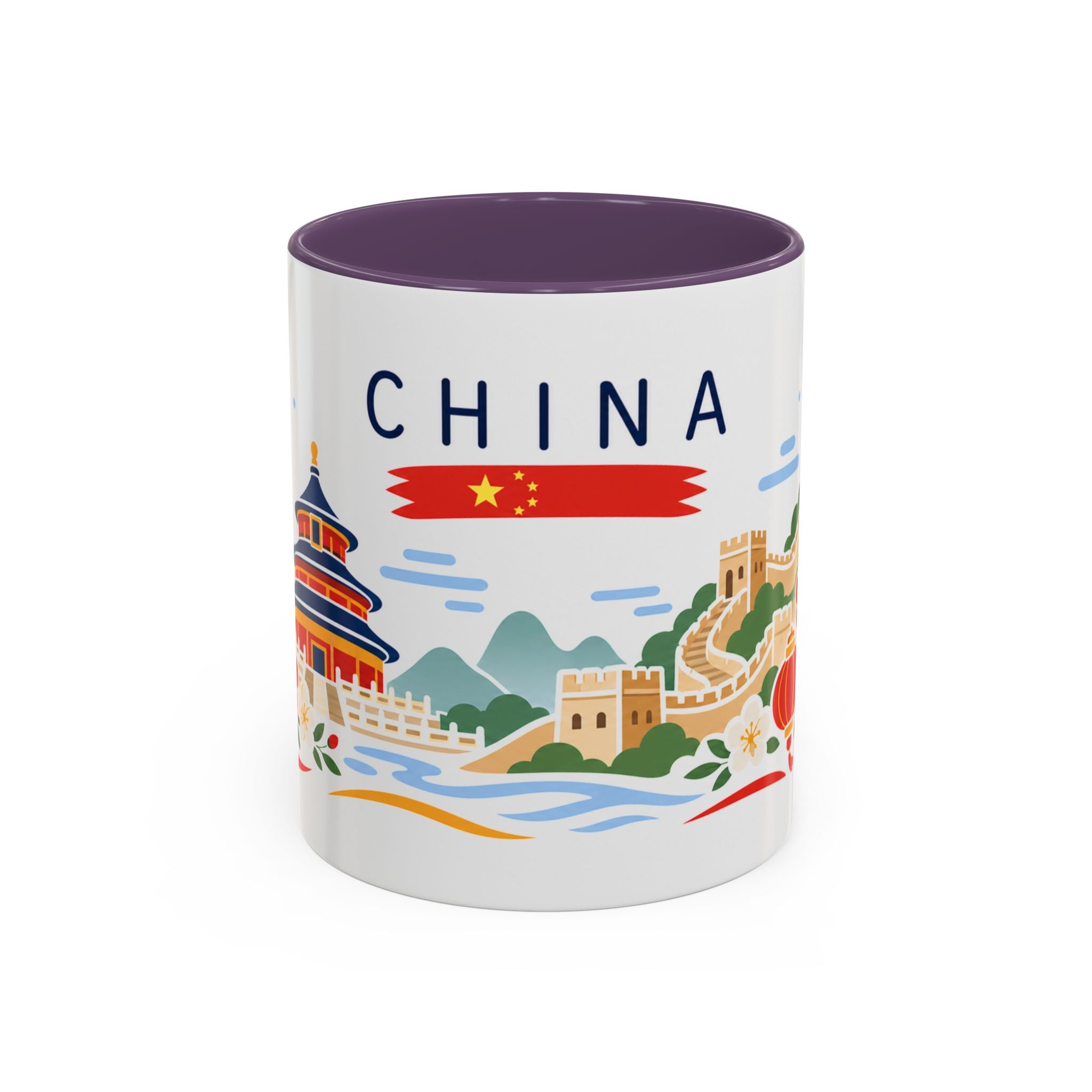 China Coffee Mug | Travel Souvenir Accent Mug | Country Gift Ceramic Cup 11oz 15oz
