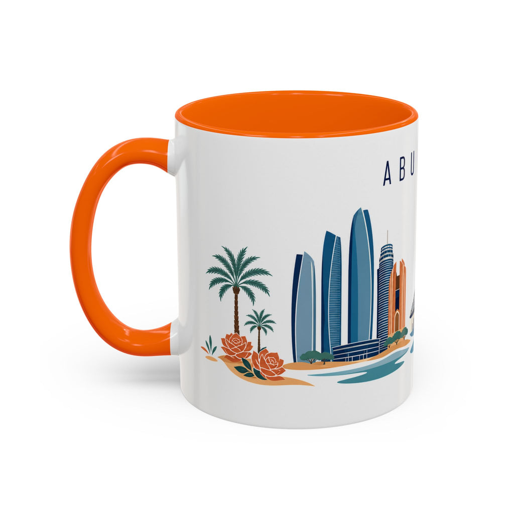 Abu Dhabi Coffee Mug | United Arab Emirates Travel Souvenir | Porcelain Decal City Gift | 11oz 15oz Accent Mug
