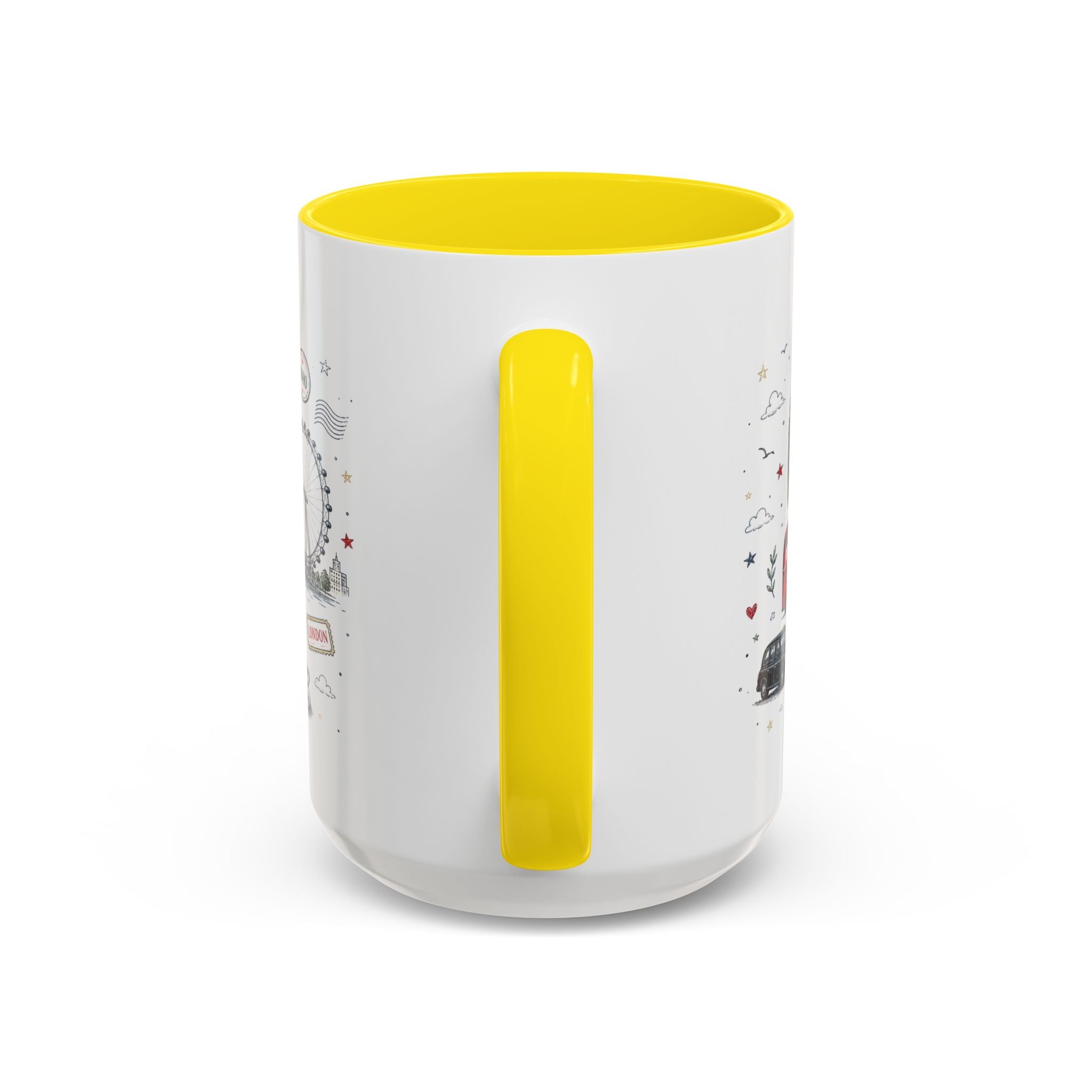 London Coffee Mug | England Souvenir Travel Gift | Accent Color Ceramic 11oz 15oz
