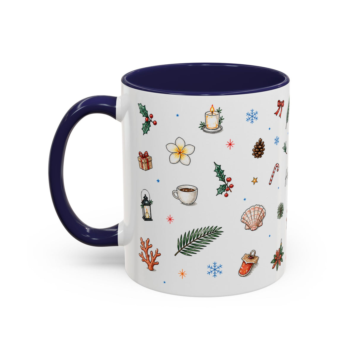 Honolulu Christmas Mug | Watercolor City Souvenir | Ceramic Coffee Cup (11oz 15oz)
