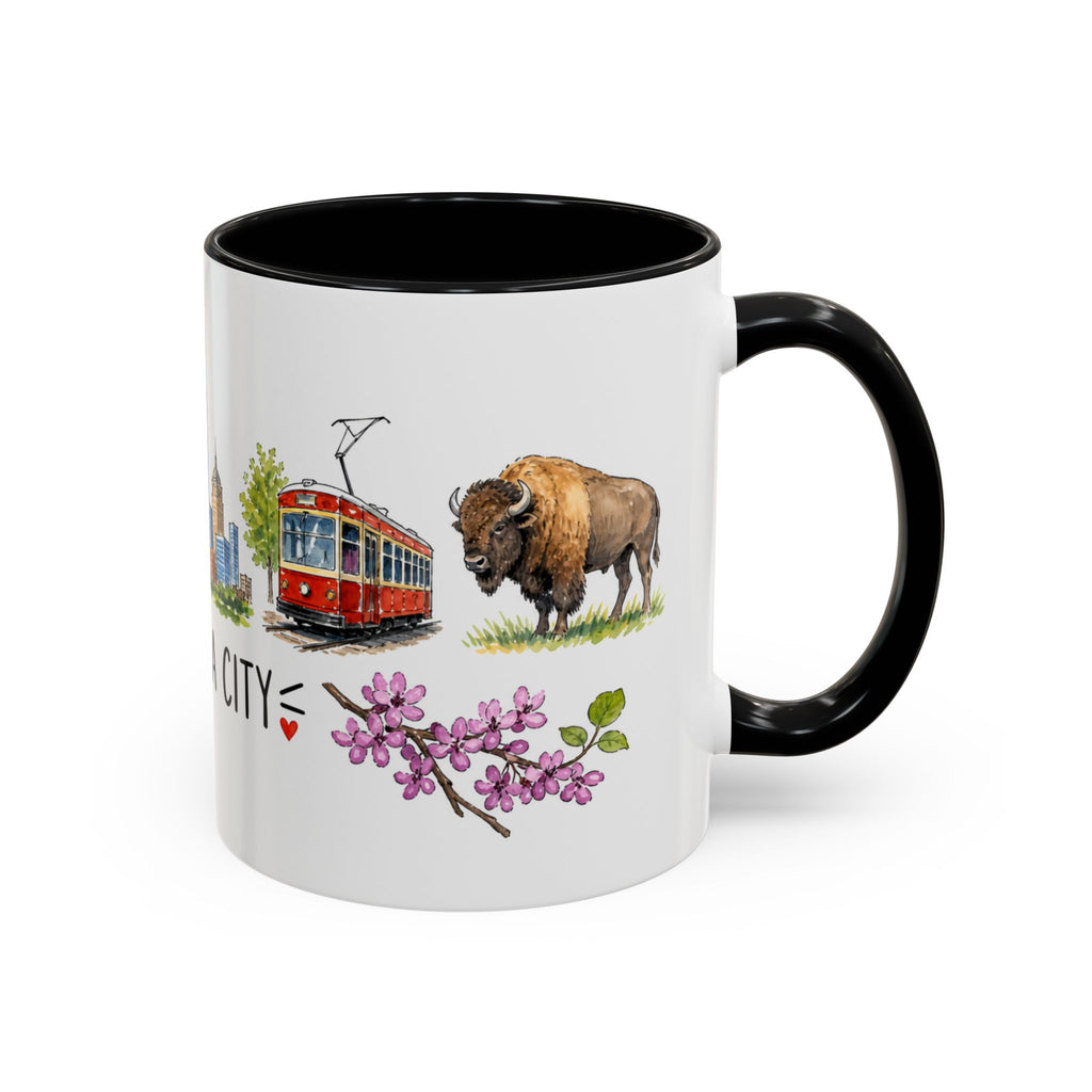 Oklahoma City Illustrated Travel Mug | City Souvenir Accent Coffee Mug | 11oz 15oz Ceramic Cup