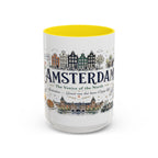 Amsterdam Coffee Mug | Netherlands Souvenir Travel Gift | Accent Color Ceramic 11oz 15oz