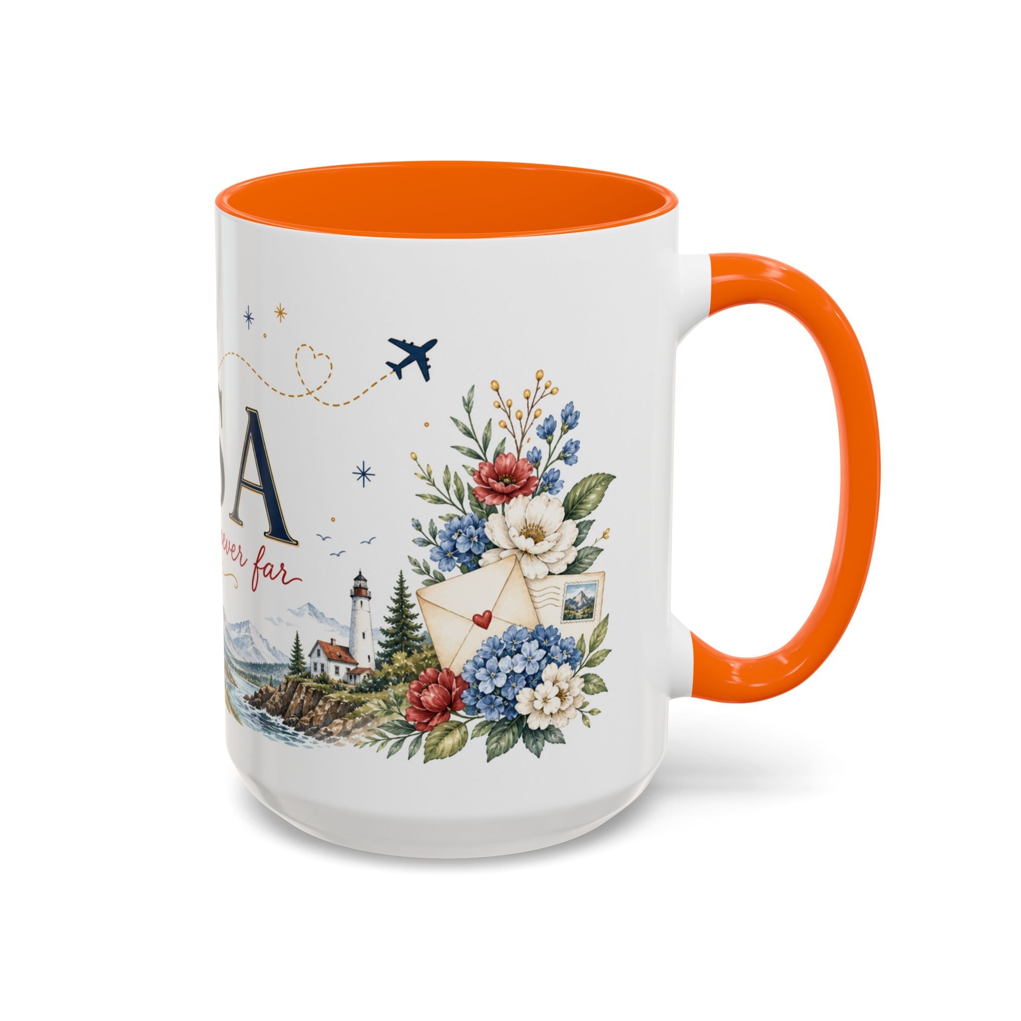 USA Home Country Mug | Moving Away Gift | Long Distance Friendship | 11 oz 15 oz Accent Mug