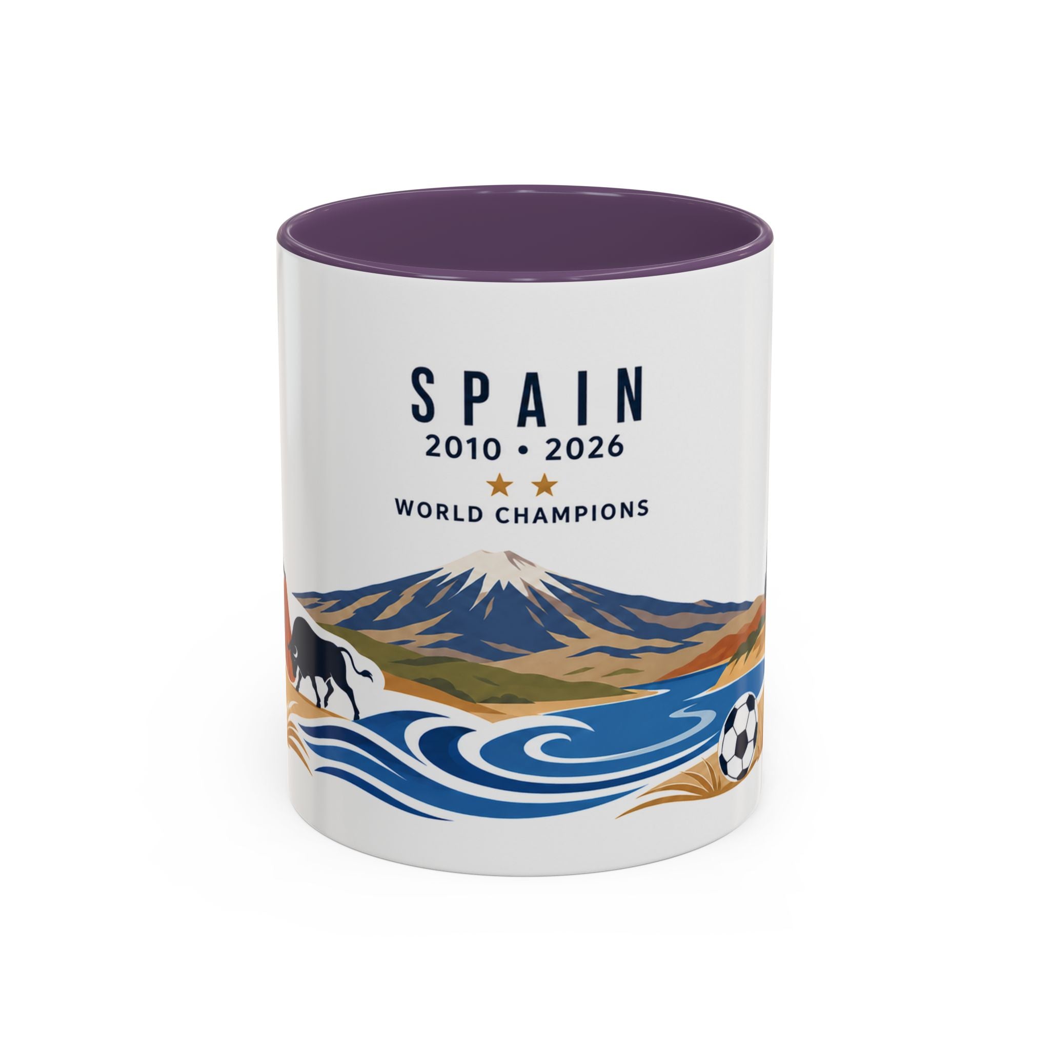 Spain World Champions Mug | 2010 2026 Spanish Soccer Gift | Two Time Football Champion Cup | 11oz 15oz Accent Mug